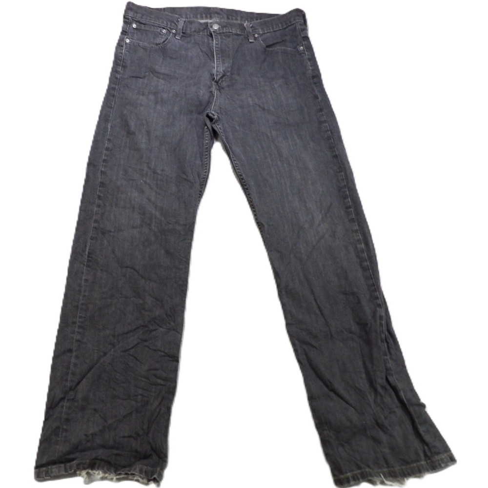 Levi 569‎ Loose Straight Jeans Denim Men 36x34 Distressed Faded Gray Cotton Pant